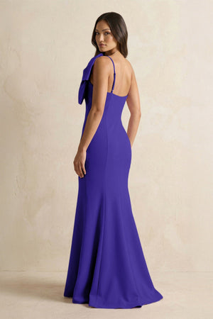 Bow Mermaid One Shoulder Bridesmaid Dress in Tahiti - KissProm Bridesmaid Dresses