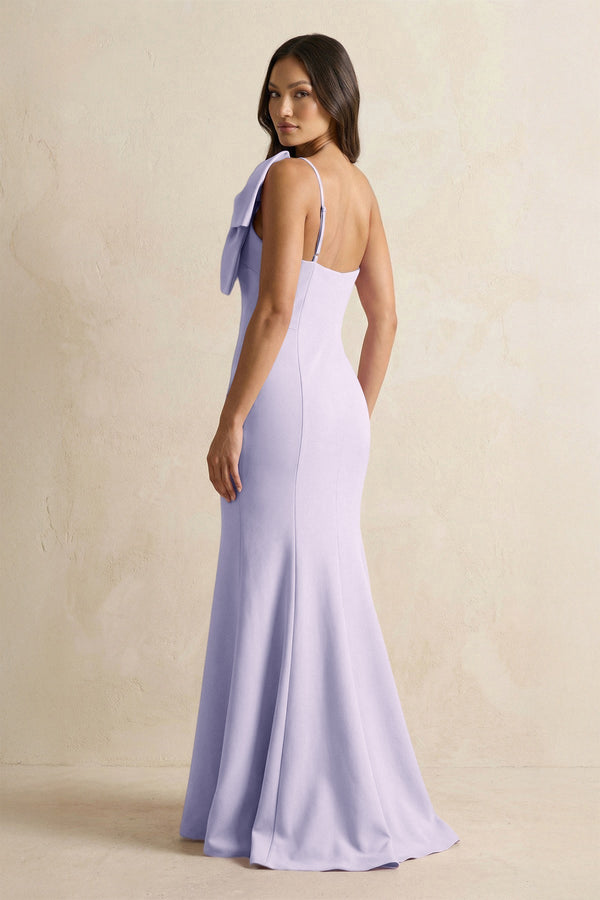 Bow Mermaid One Shoulder Bridesmaid Dress in Vintage Mauve - KissProm Bridesmaid Dresses