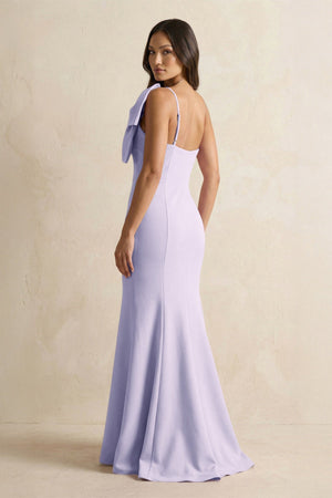 Bow Mermaid One Shoulder Bridesmaid Dress in Vintage Mauve - KissProm Bridesmaid Dresses