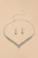 Braided Rhinestone Clavicle Necklace And Earrings Set - KissProm