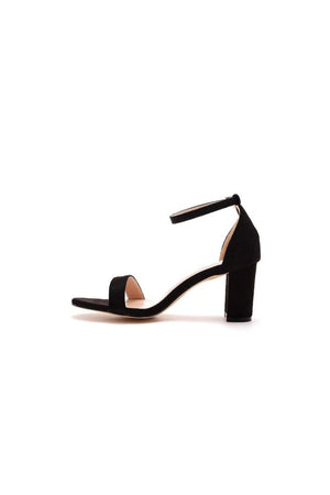 Brief Open Toe ONE - STRAP Buckle Chunky Heel Sandals - KissProm