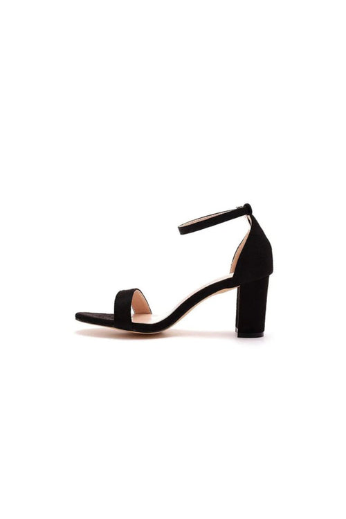 Brief Open Toe ONE - STRAP Buckle Chunky Heel Sandals - KissProm