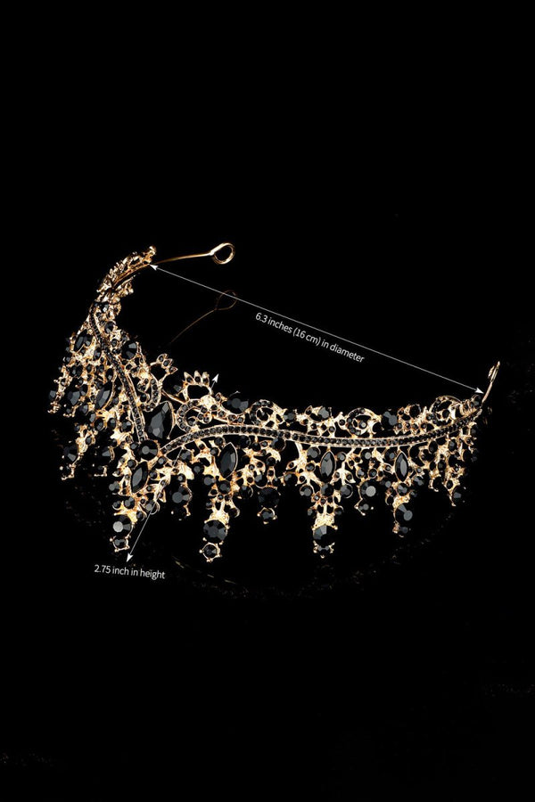 Bronze Black Crystal Tiara - KissProm