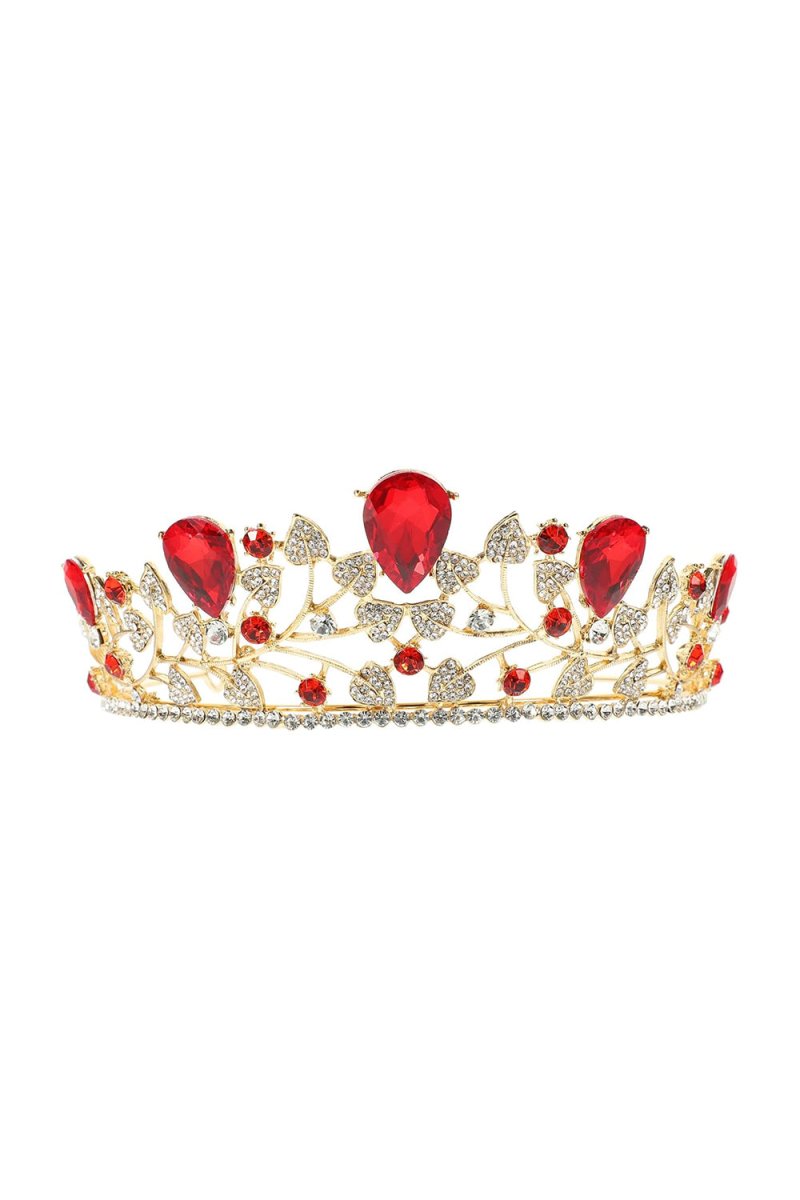 Bronze Red Crystal Leaf Tiara - KissProm