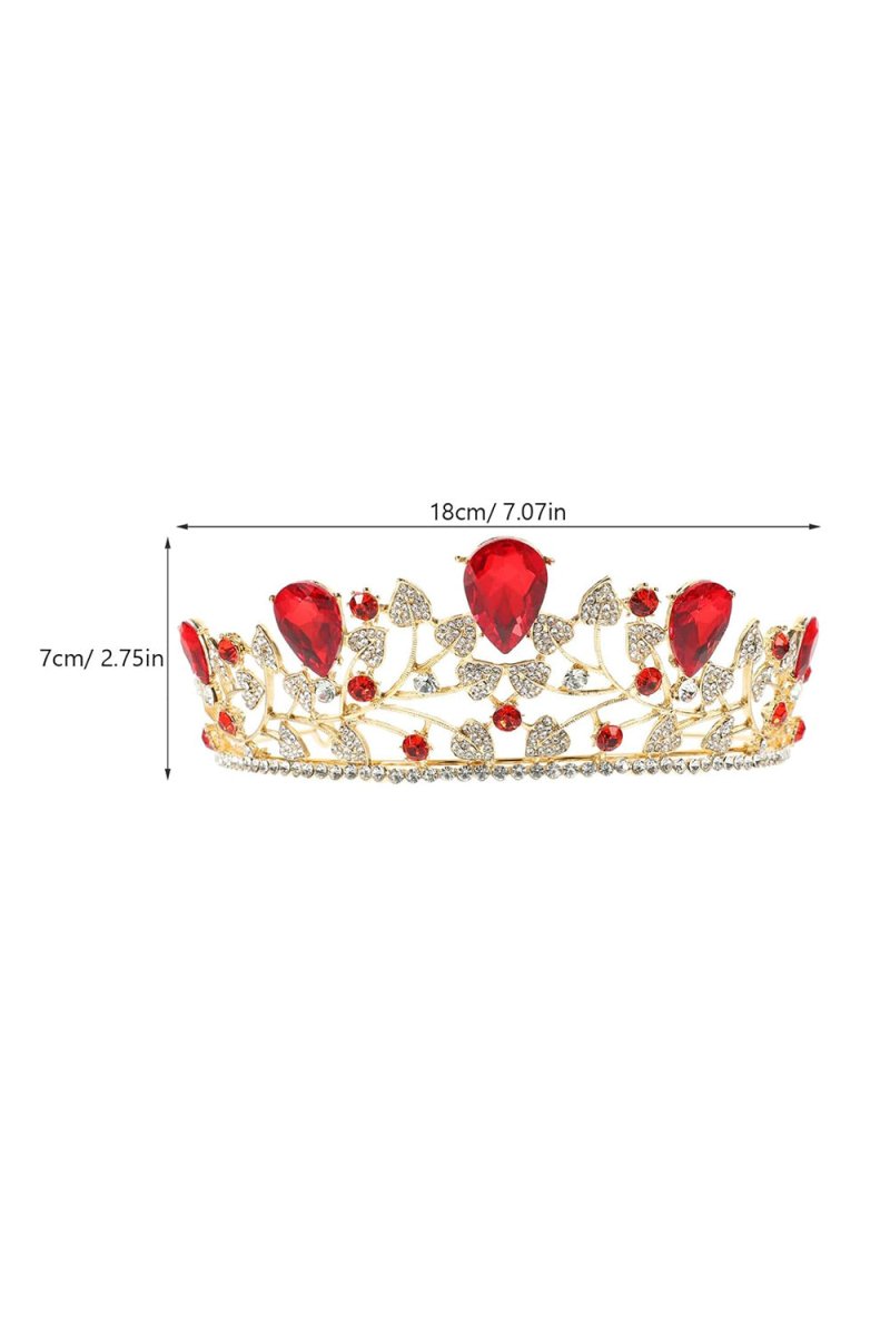 Bronze Red Crystal Leaf Tiara - KissProm