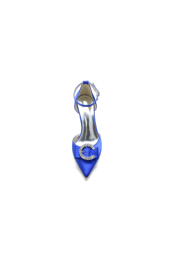 Buckle Strap Pointed Toe High Heels - KissProm