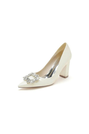 Burgundy High Heels with Crystal Embellishment - KissProm