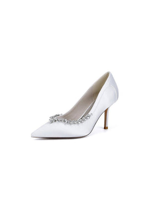 Burgundy High Heels with Crystal Embellishments - KissProm