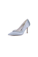 Burgundy High Heels with Crystal Embellishments - KissProm
