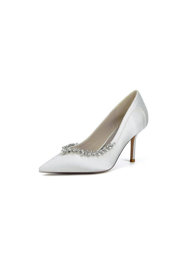 Burgundy High Heels with Crystal Embellishments - KissProm