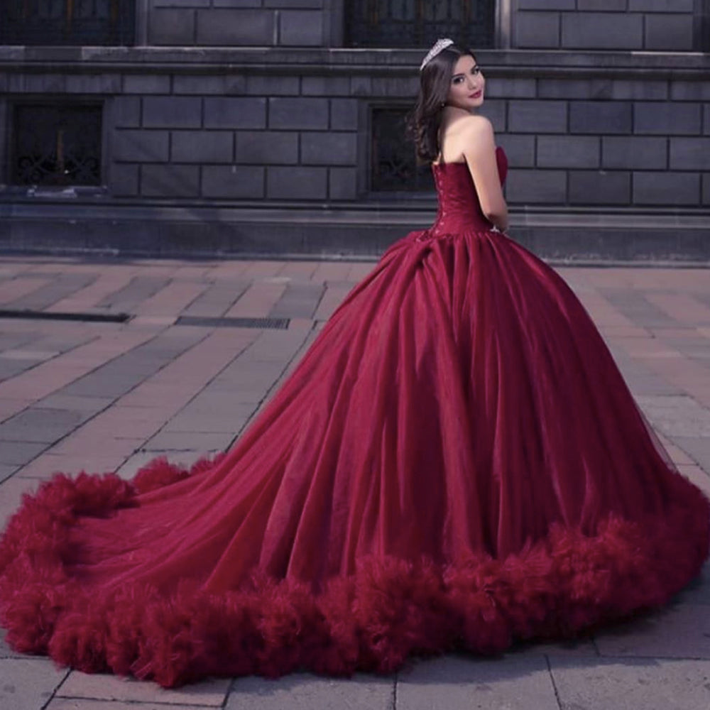 Mulberry Quinceanera Dresses Pleats with Sashes