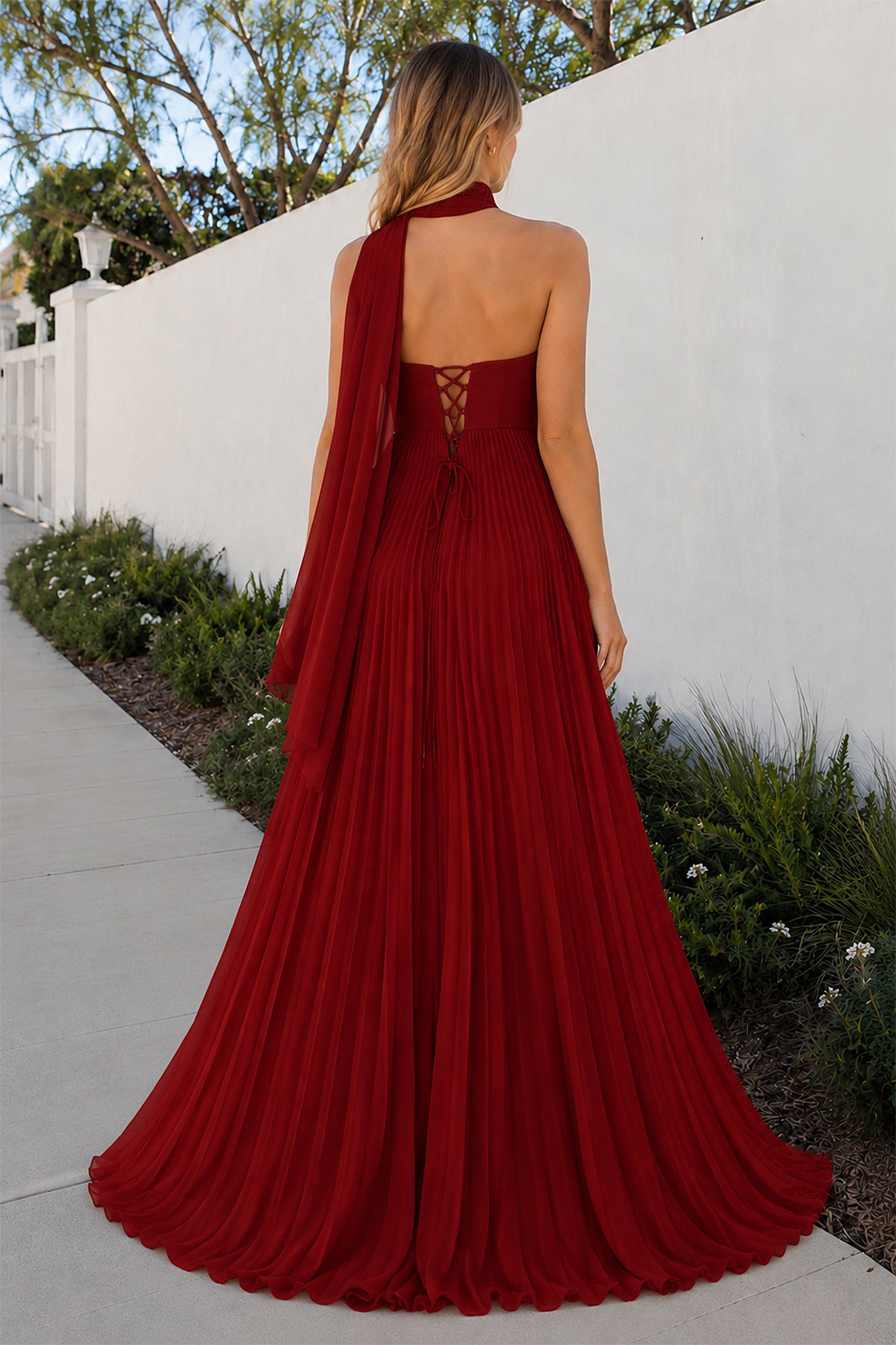 KissProm A Line Light Pink Sweetheart Chiffon Long Prom Dress, Red / Custom Size