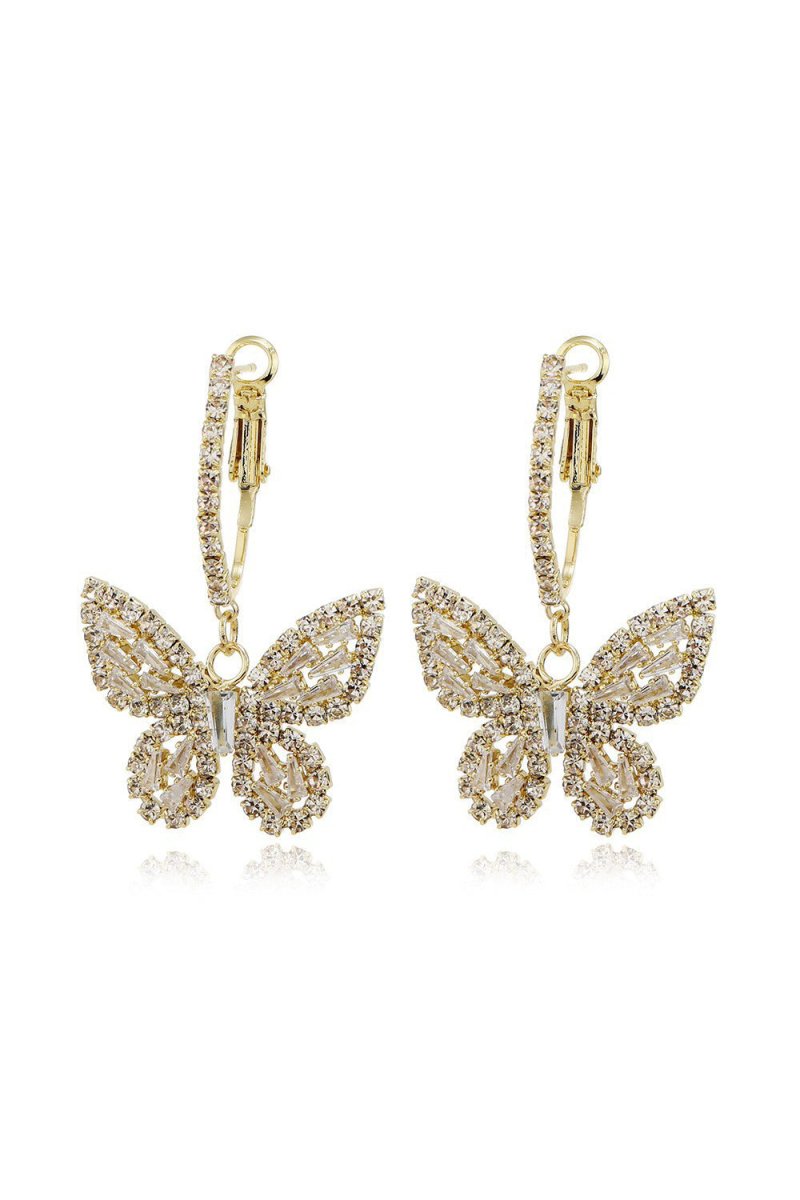 Butterfly Hoop Dangling Earrings
