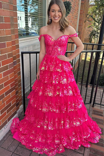 Leona Dress: Black Fuchsia