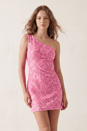 Blue Bodycon One Shoulder Sequins Mini Party Dresses