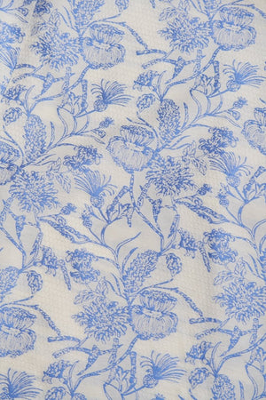 Caelith | Blue - Strapless Mermaid Floral Jacquard Long Formal Prom Dresses With Slit - KissProm