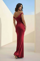 Calira | Fuchsia - One Shoulder Sheath Satin Long Prom Dresses - KissProm