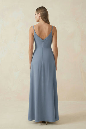 Cami Strap A-Line Chiffon Bridesmaid Dress in Neptune - KissProm BRIDESMAID DRESSES