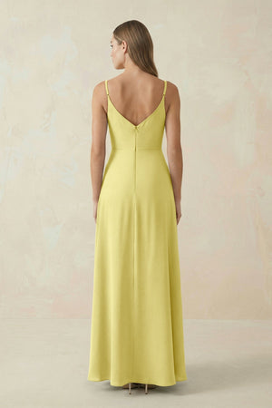 Cami Strap A - Line Chiffon Bridesmaid Dress in Buttercup - KissProm Bridesmaid Dresses