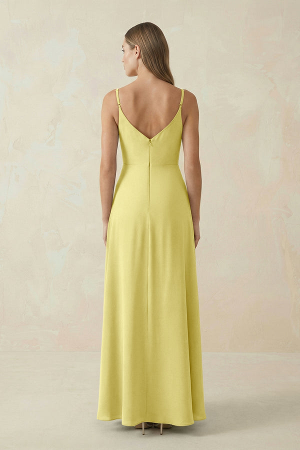 Cami Strap A - Line Chiffon Bridesmaid Dress in Buttercup - KissProm Bridesmaid Dresses