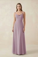 Cami Strap A - Line Chiffon Bridesmaid Dress in Dusk - KissProm Bridesmaid Dresses