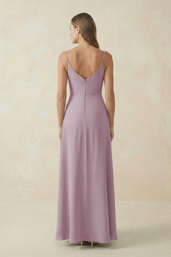 Cami Strap A - Line Chiffon Bridesmaid Dress in Dusk - KissProm Bridesmaid Dresses
