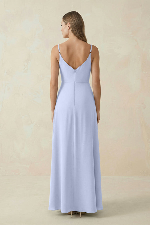 Cami Strap A - Line Chiffon Bridesmaid Dress in Ice - KissProm Bridesmaid Dresses
