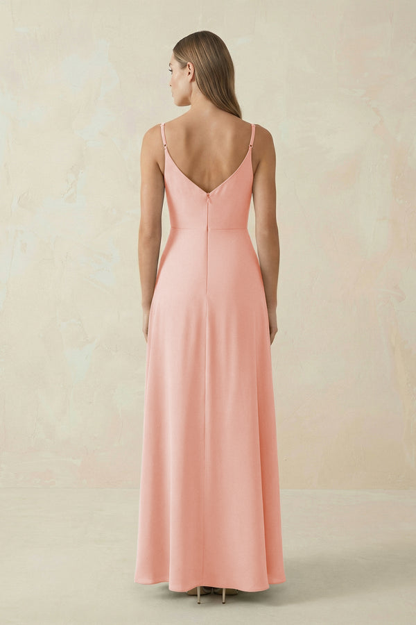 Cami Strap A - Line Chiffon Bridesmaid Dress in Rose Petal - KissProm Bridesmaid Dresses