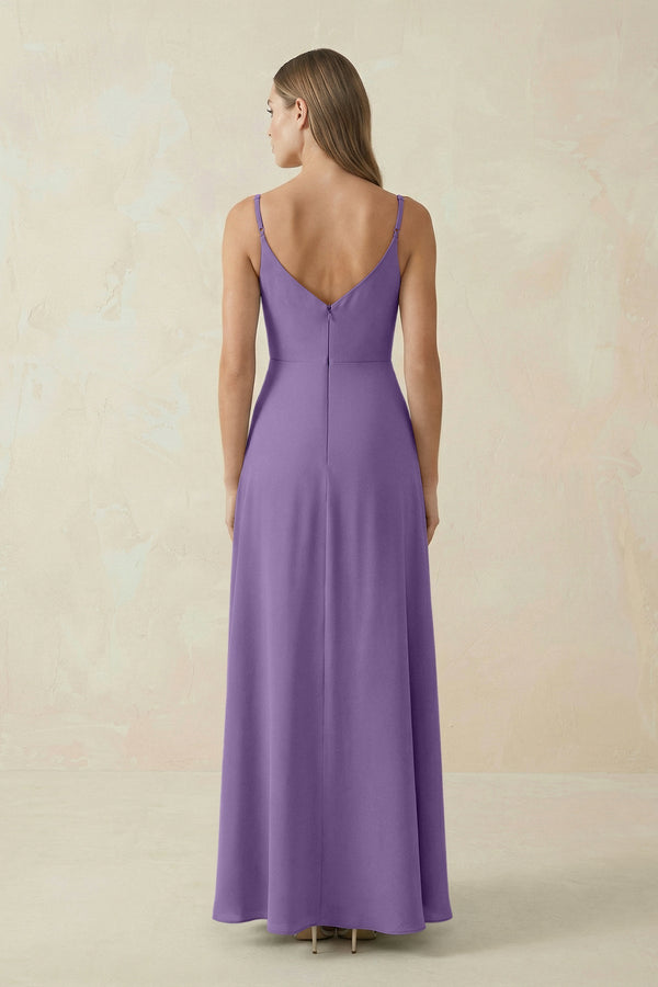 Cami Strap A - Line Chiffon Bridesmaid Dress in Tahiti - KissProm Bridesmaid Dresses