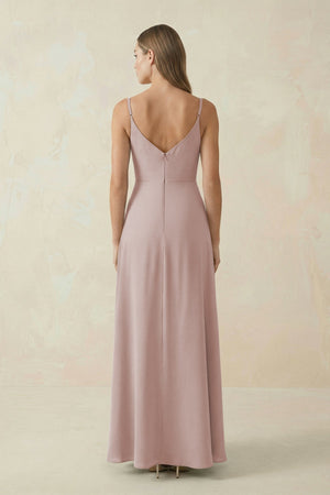Cami Strap A - Line Chiffon Bridesmaid Dress in Toffee - KissProm Bridesmaid Dresses