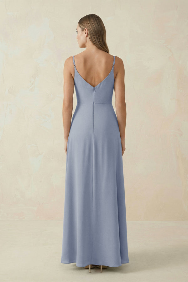 Cami Strap A - Line Chiffon Bridesmaid Dress in Twilight - KissProm Bridesmaid Dresses