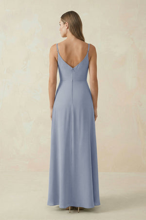 Cami Strap A - Line Chiffon Bridesmaid Dress in Twilight - KissProm Bridesmaid Dresses
