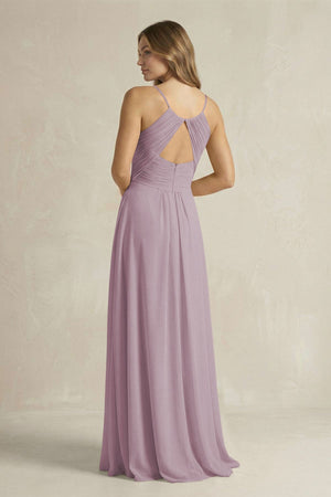 Cami Strap A - Line Chiffon Pleated Bridesmaid Dress in Dusk - KissProm Bridesmaid Dresses