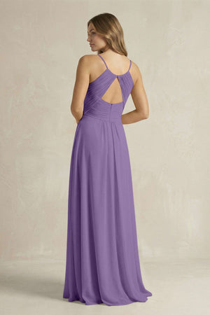 Cami Strap A - Line Chiffon Pleated Bridesmaid Dress in Tahiti - KissProm Bridesmaid Dresses