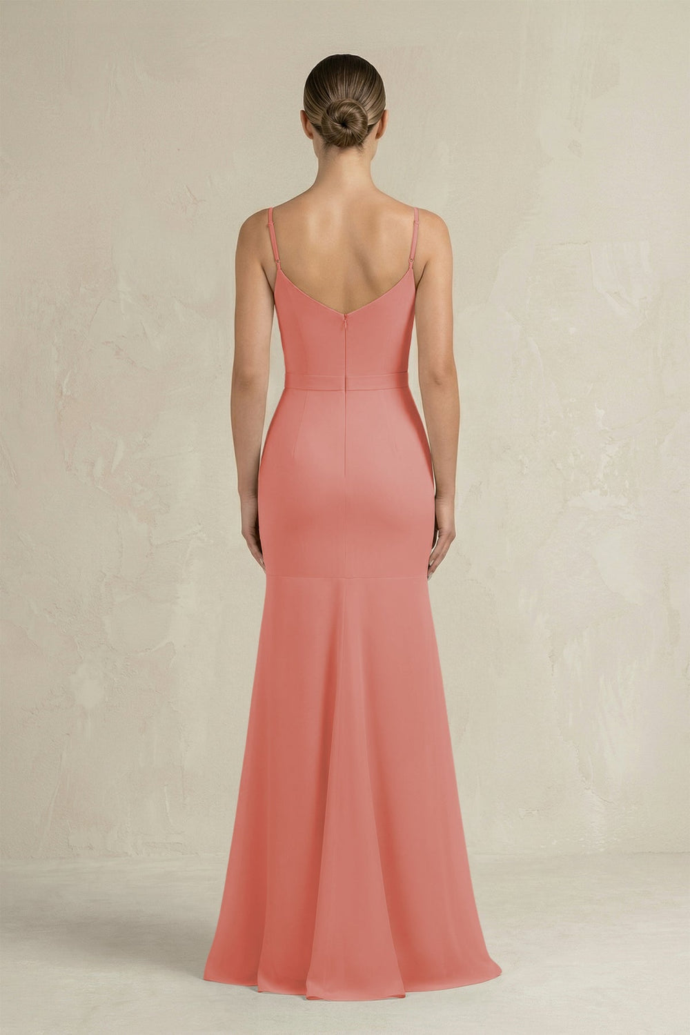 Cami Strap Mermaid Ruffled Chiffon Bridesmaid Dress in Mulberry - KissProm Bridesmaid Dresses