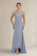Cami Strap Mermaid Ruffled Chiffon Bridesmaid Dress in Twilight - KissProm Bridesmaid Dresses