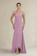 Cami Strap Mermaid Ruffled Chiffon Bridesmaid Dress in Wisteria - KissProm Bridesmaid Dresses