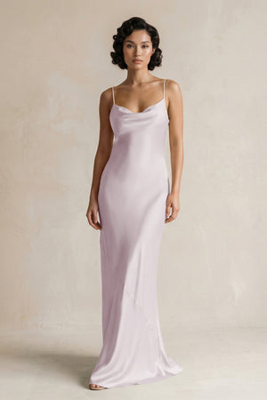 Cami Strap Sheath Satin Bridesmaid Dress in Dusk - KissProm Bridesmaid Dresses