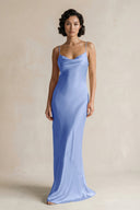 Cami Strap Sheath Satin Bridesmaid Dress in Ice - KissProm Bridesmaid Dresses