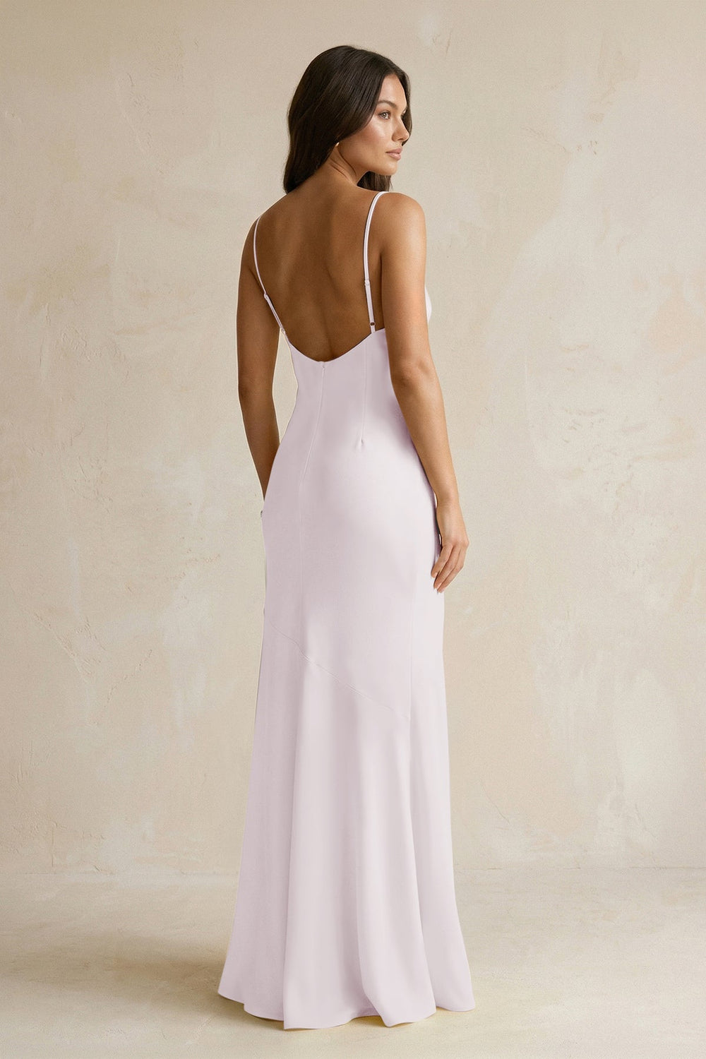 Cami Strap Sheath Satin Bridesmaid Dress With Slit in Dusk - KissProm Bridesmaid Dresses