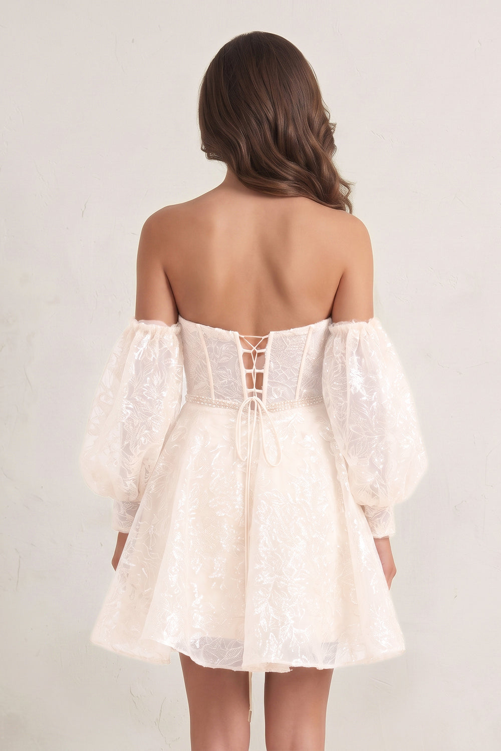 Black A Line Sweetheart Corset Homecoming Dress with Sleeves | KISSPROM