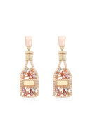 Champagne Bottle Earrings Rhinestone Crystal - KissProm