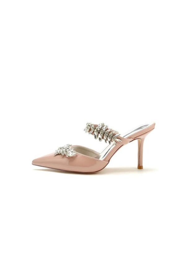 Champagne Pointed Toe Wedding Shoes with Rhinestone - KissProm