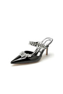 Champagne Pointed Toe Wedding Shoes with Rhinestone - KissProm