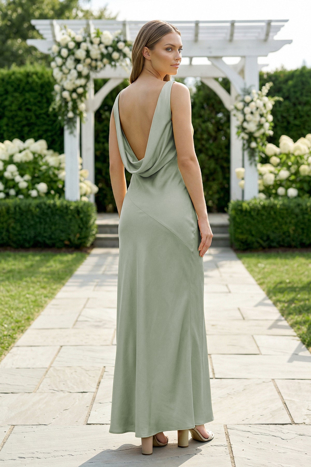 Charming Sheath V Neck Stretch Satin Bridesmaid Dresses, Green / 16 Charming Sheath V Neck Stretch Satin Bridesmaid Dresses, Green / 16