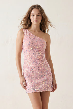  Bodycon One Shoulder Sequins Mini Party Dresses – Homecoming Dress by KissProm | Available at KissProm