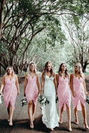 black and burgundy bridesmaid dresses Sheath Bridesmaid Dresses Chiffon Short Gowns, Black / 0