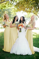 Cheap Sweetheart Orange Chiffon Long Bridesmaid Dresses Online