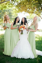 Cheap Sweetheart Orange Chiffon Long Bridesmaid Dresses Online