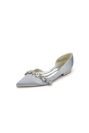 Chic Rhinestone Pointed Toe Kitten Heels - KissProm
